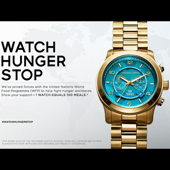 Michael Kors Stop Hunger Turquoise and Gold Watch - Picture 5 of 9